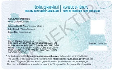 Turkuaz Kart yakını — arka