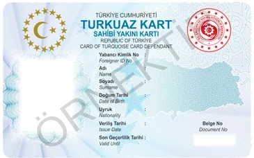 Turkuaz Kart yakını — ön